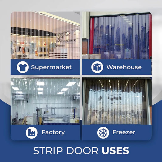 Clear Low Temp 6" Strip Curtains Kit for 38" Door Size or Smaller